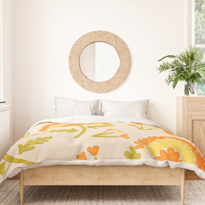 Marigold print- Mexico City Flower Market  Duvet Cover Gallery Image 3