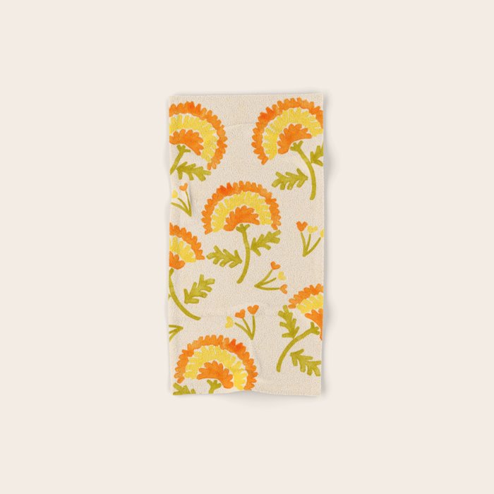 Marigold print- Mexico City Flower Market  Bath Towel Gallery Image 1