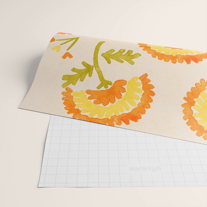 Marigold print- Mexico City Flower Market  Wrapping Paper Gallery Image 2