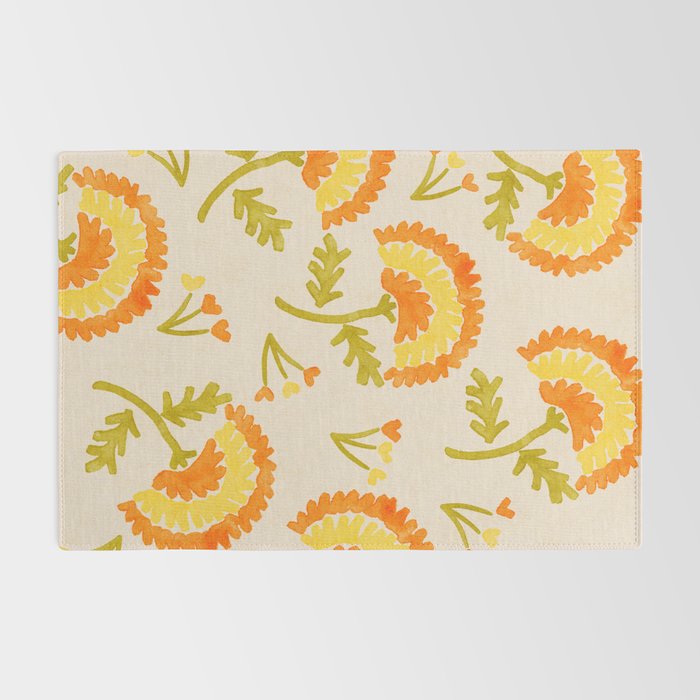 Marigold print- Mexico City Flower Market  Rug Gallery Image 2