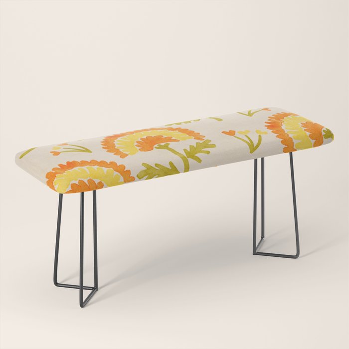 Marigold print- Mexico City Flower Market  Bench Gallery Image 1