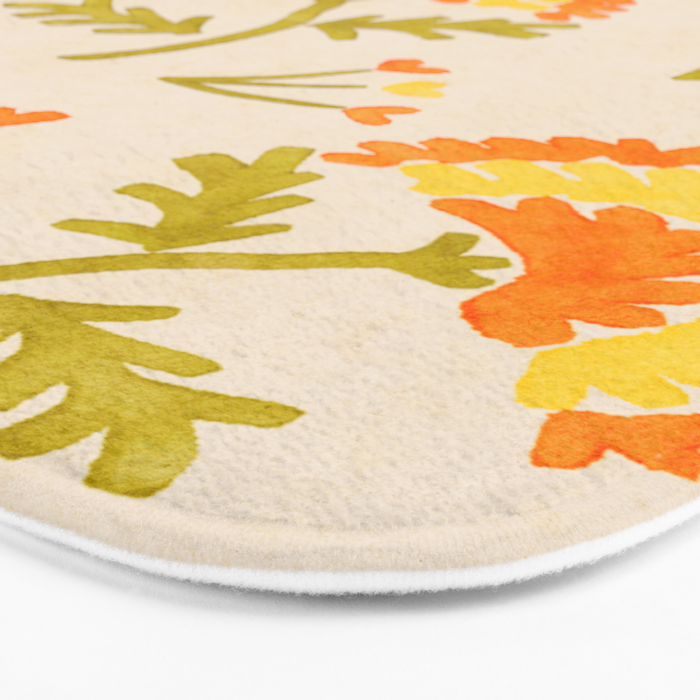 Marigold print- Mexico City Flower Market  Bath Mat Gallery Image 3