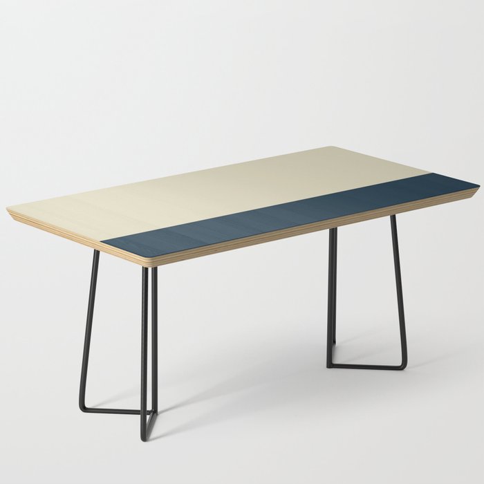 Minimalist Color Block Solid in Cream Beige and Navy Blue Coffee Table Gallery Image 1