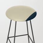 Minimalist Color Block Solid in Cream Beige and Navy Blue Stool Gallery Image 2