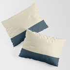 Minimalist Color Block Solid in Cream Beige and Navy Blue Pillow Sham Gallery Image 3