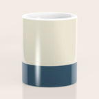 Minimalist Color Block Solid in Cream Beige and Navy Blue Coffee Mug Gallery Image 4