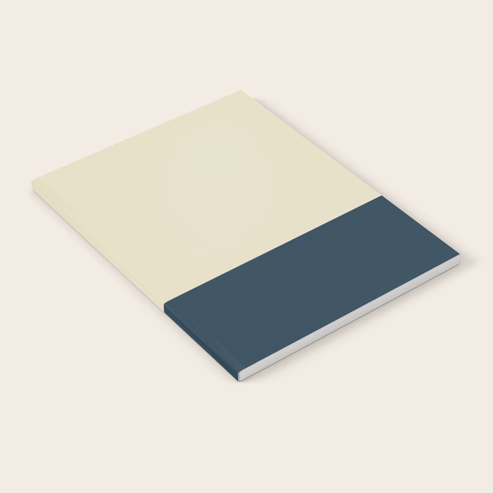 Minimalist Color Block Solid in Cream Beige and Navy Blue Notebook Gallery Image 2