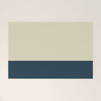 Minimalist Color Block Solid in Cream Beige and Navy Blue Welcome Mat Gallery Image 1
