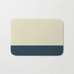 Minimalist Color Block Solid in Cream Beige and Navy Blue Bath Mat Gallery Image 1