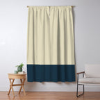 Minimalist Color Block Solid in Cream Beige and Navy Blue Window Curtain Gallery Image 5