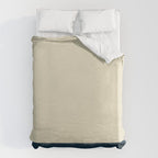 Minimalist Color Block Solid in Cream Beige and Navy Blue Duvet Cover Gallery Image 6