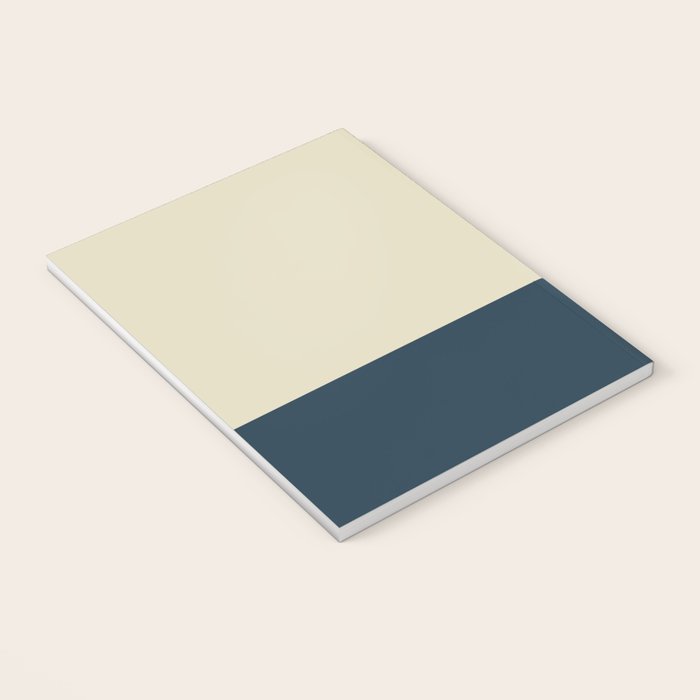Minimalist Color Block Solid in Cream Beige and Navy Blue Notebook Gallery Image 3