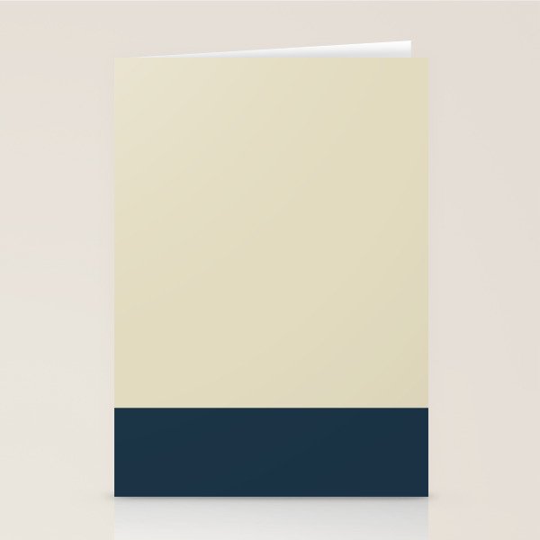 Minimalist Color Block Solid in Cream Beige and Navy Blue Stationery Card Gallery Image 2
