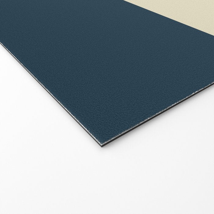 Minimalist Color Block Solid in Cream Beige and Navy Blue Welcome Mat Gallery Image 2