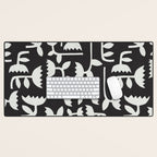Linocut Tulip Pattern #4 Desk Mat Gallery Image 1
