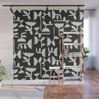 Linocut Tulip Pattern #4 Wall Mural Gallery Image 1