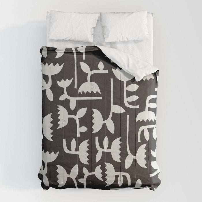 Linocut Tulip Pattern #4 Comforter Gallery Image 6