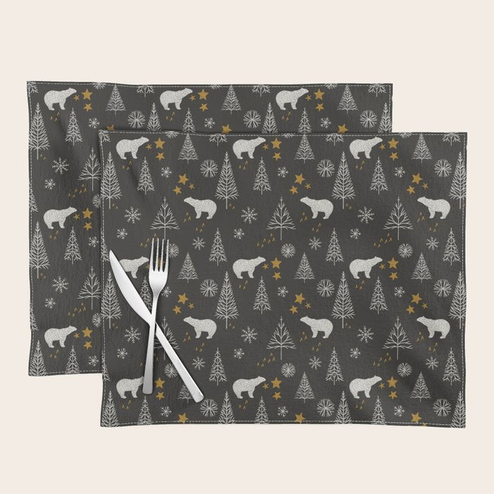 Modern Dark Christmas  Placemat Gallery Image 1