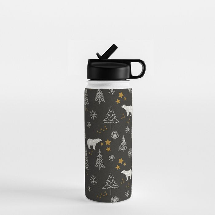 Modern Dark Christmas  Water Bottle Gallery Image 1