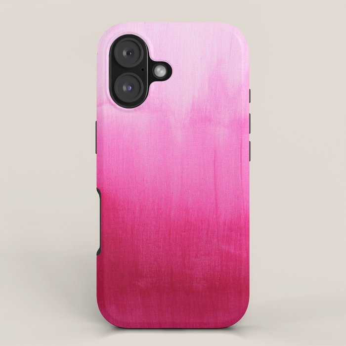Modern fuchsia watercolor paint brushtrokes iPhone Case Gallery Image 1