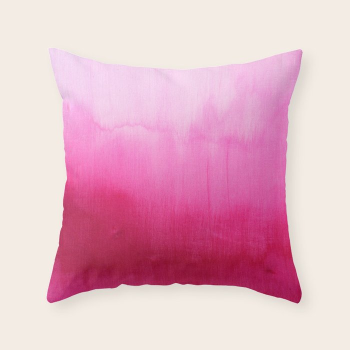 Modern fuchsia watercolor paint brushtrokes Throw Pillow Gallery Image 6