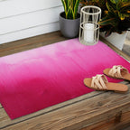 Modern fuchsia watercolor paint brushtrokes Outdoor Rug Gallery Image 2