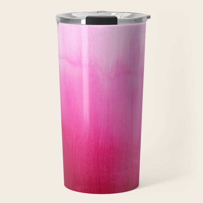 Modern fuchsia watercolor paint brushtrokes Travel Mug Gallery Image 1