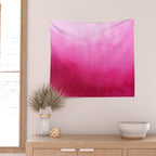 Modern fuchsia watercolor paint brushtrokes Wall Tapestry Gallery Image 2
