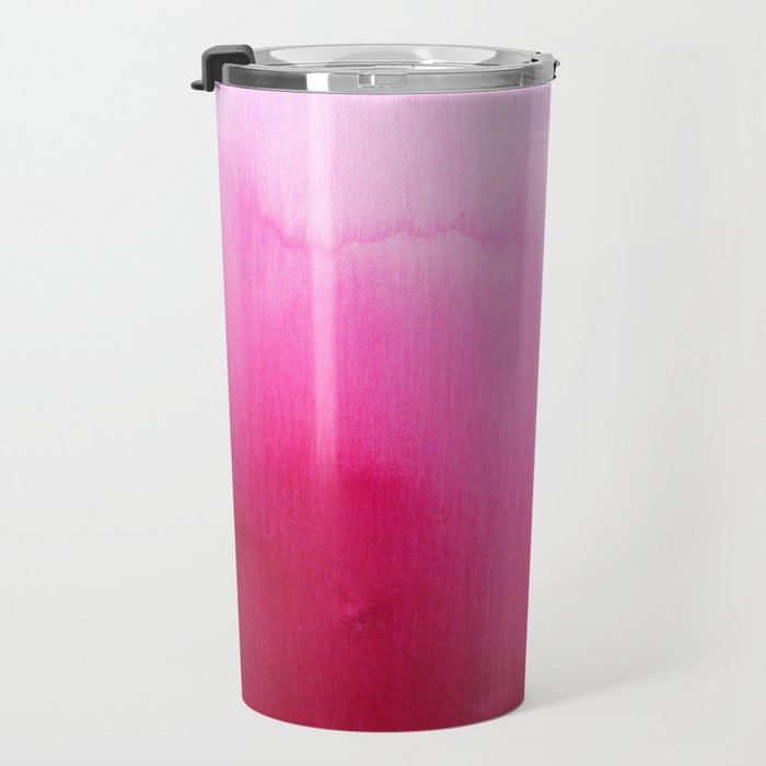 Modern fuchsia watercolor paint brushtrokes Travel Mug Gallery Image 3