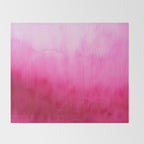 Modern fuchsia watercolor paint brushtrokes Throw Blanket Gallery Image 2
