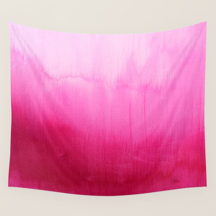 Modern fuchsia watercolor paint brushtrokes Wall Tapestry Gallery Image 4