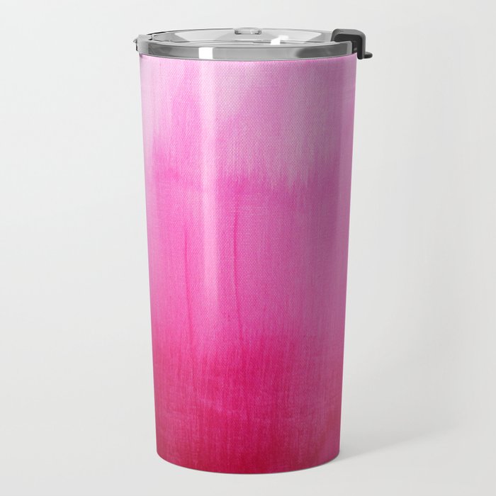 Modern fuchsia watercolor paint brushtrokes Travel Mug Gallery Image 2