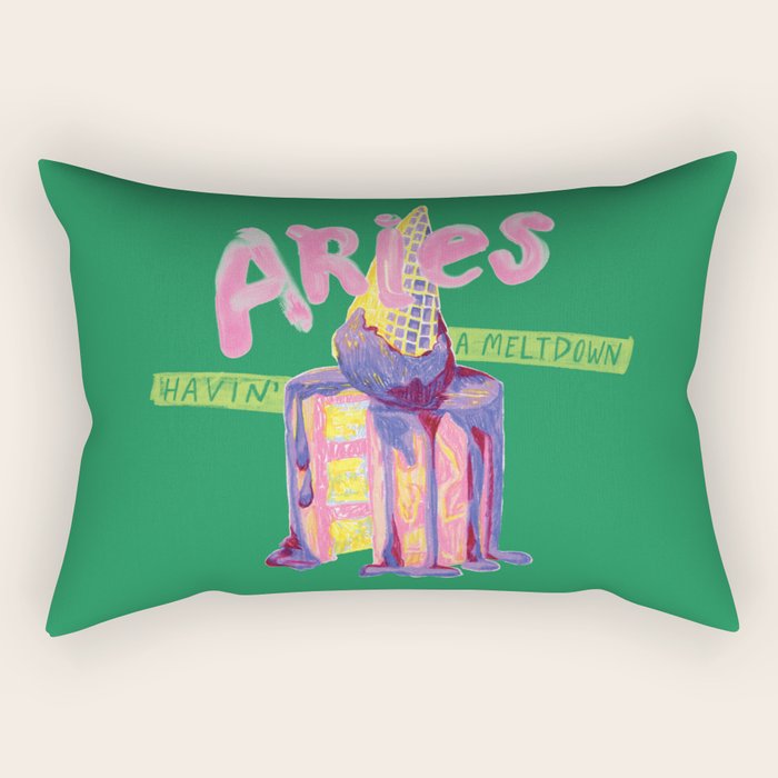 Aries Dessert in Kelly Green & Pink Rectangular Pillow Gallery Image 2