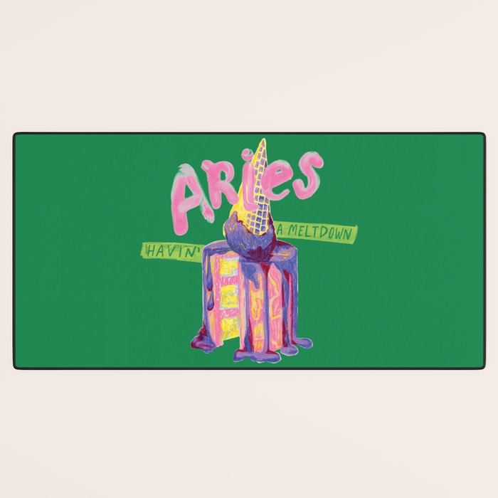 Aries Dessert in Kelly Green & Pink Desk Mat Gallery Image 3