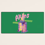 Aries Dessert in Kelly Green & Pink Desk Mat Gallery Image 3