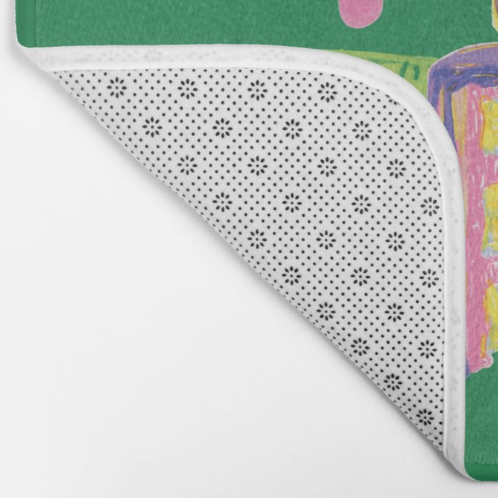 Aries Dessert in Kelly Green & Pink Bath Mat Gallery Image 2