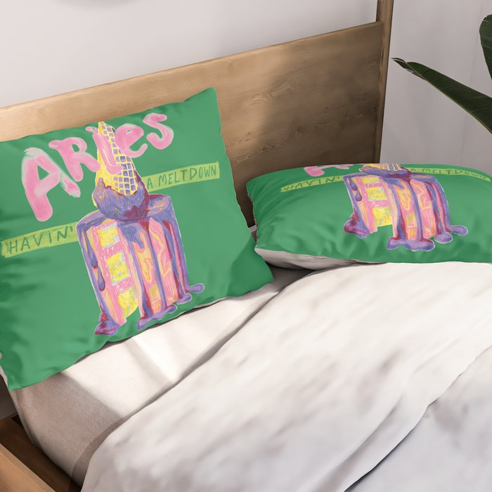 Aries Dessert in Kelly Green & Pink Pillow Sham Gallery Image 2