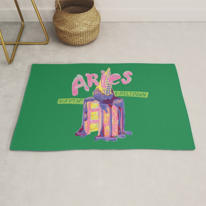 Aries Dessert in Kelly Green & Pink Rug Gallery Image 1