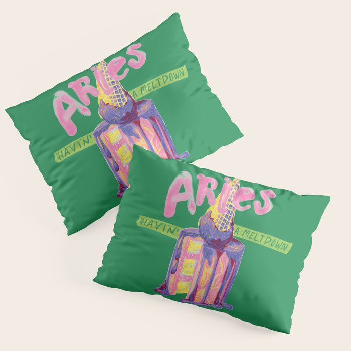 Aries Dessert in Kelly Green & Pink Pillow Sham Gallery Image 1