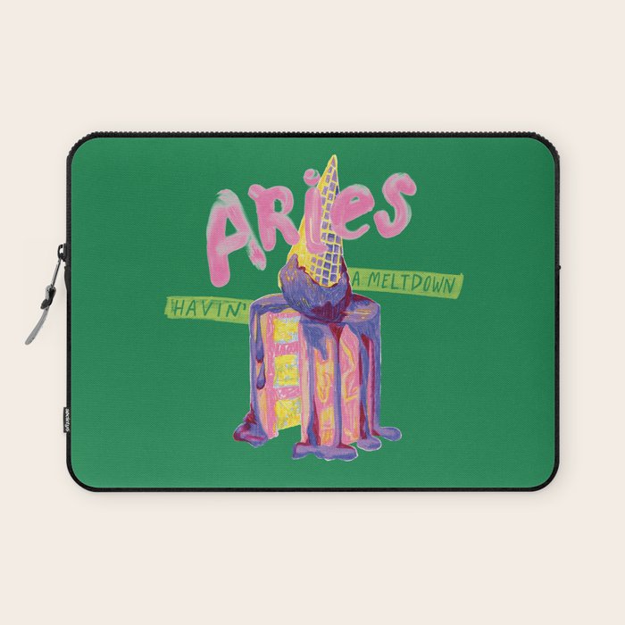Aries Dessert in Kelly Green & Pink Laptop Sleeve Gallery Image 1