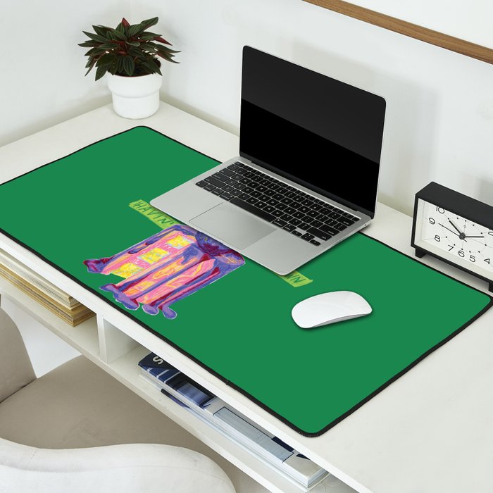 Aries Dessert in Kelly Green & Pink Desk Mat Gallery Image 2