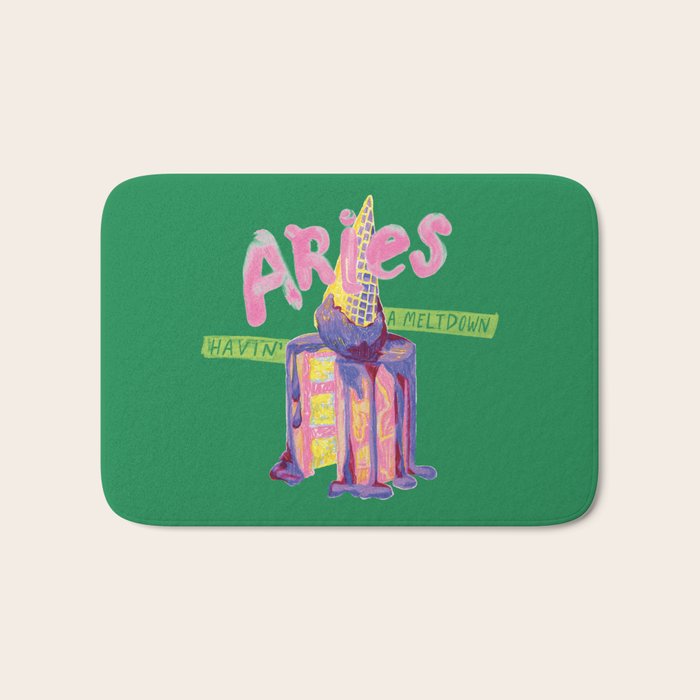 Aries Dessert in Kelly Green & Pink Bath Mat Gallery Image 1