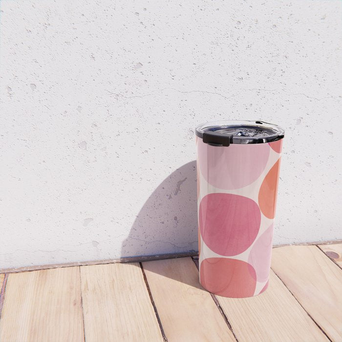 Playful Red and Pink Dots Travel Mug Gallery Image 4