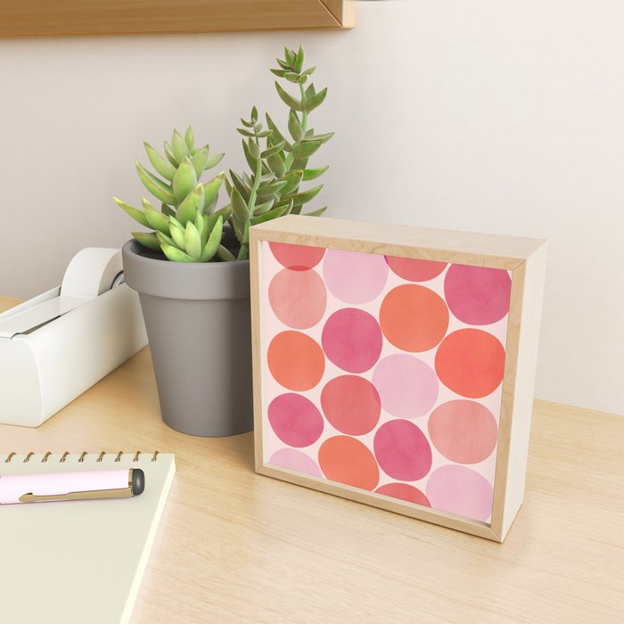 Playful Red and Pink Dots Mini Art Print Gallery Image 2