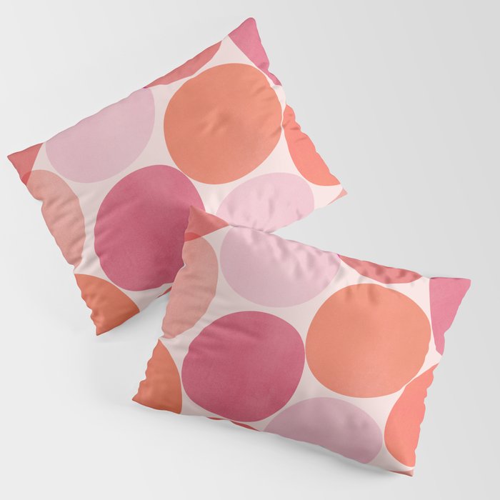 Playful Red and Pink Dots Pillow Sham Gallery Image 1