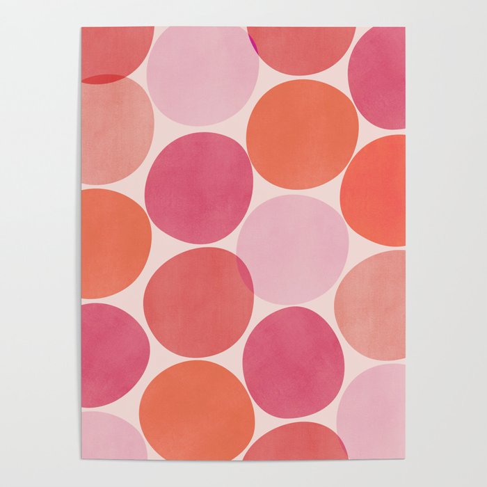 Playful Red and Pink Dots Poster Gallery Image 1