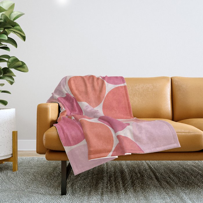 Playful Red and Pink Dots Throw Blanket Gallery Image 1