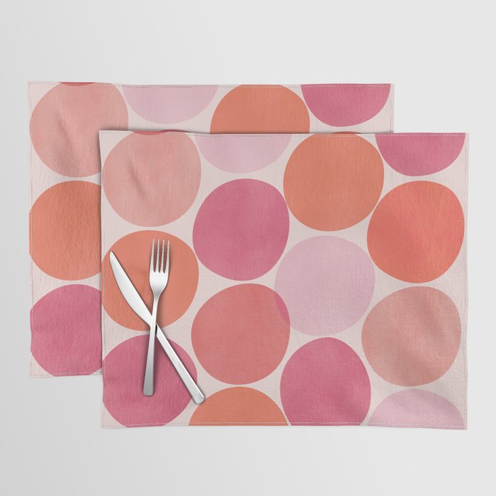 Playful Red and Pink Dots Placemat Gallery Image 1