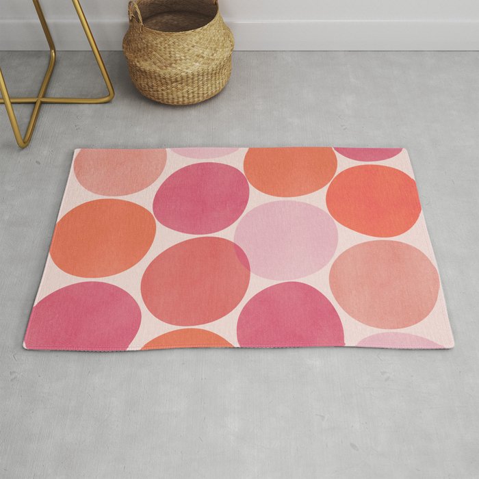 Playful Red And Pink Dots Rug