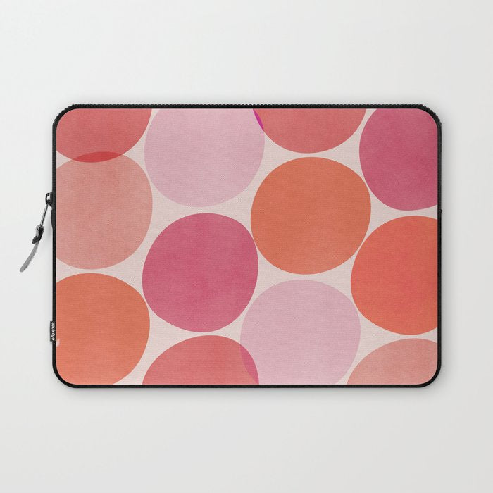 Playful Red and Pink Dots Laptop Sleeve Gallery Image 1